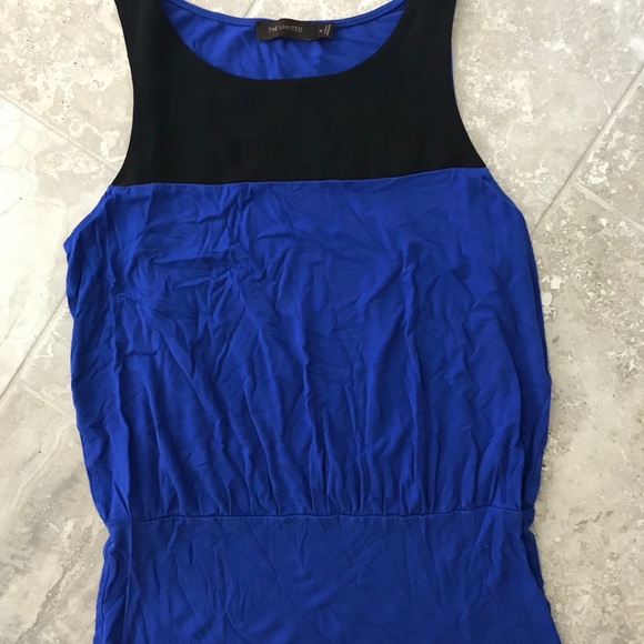The Limited Tops - The Limited Woman’s Sleeveless Blue Black Shirt